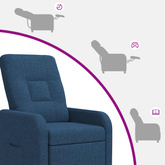 Fotel recliner niebieski tkanina