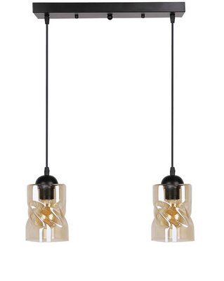 Lampa wisząca czarna/bursztynowa listwa 2xE27 Felis 32-00170