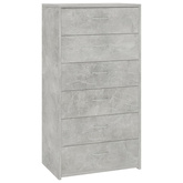Komoda, 6 szuflad, betonowa szarość, 50x34x96 cm