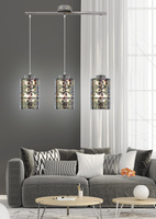 Lampa wisząca chromowa szklany klosz 3D 3x40W Nocturno Candellux 33-57709