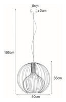 Lampa wisząca K-3405 czarna z serii TORI KAJA