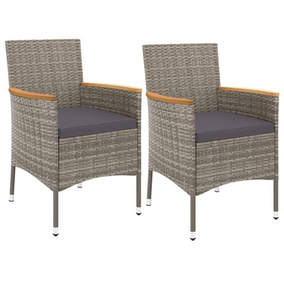 vidaXL 3-cz. zestaw mebli ogrodowych z poduszkami, szary rattan PE model standard