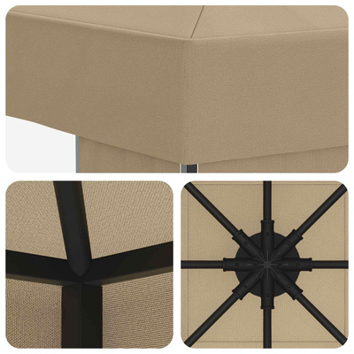 Altana 3 x 3 m Beżowy Poliester i Stal 190 gsm