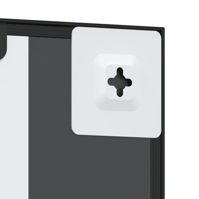 Lustro ścienne, czarne, 60x100 cm, prostokątne, żelazo