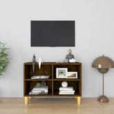 vidaXL Szafka pod TV, drewniane nóżki, przydymiony dąb, 69,5x30x50 cm