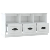 vidaXL Szafka pod TV, wysoki połysk, biała, 100x35x50 cm