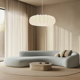 Lampa wisząca CAFEE' skandynawska - z abażurem kremowym latte 66cm - nowoczesne oświetlenie sufitowe do salonu i jadalni E27