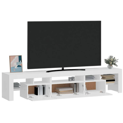 vidaXL Szafka pod TV z oświetleniem LED, biała 200x36,5x40 cm