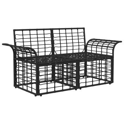 Ogrodowy loveseat 2 szt. 2-Liczba miejsc Czarny i Ciemnoszary