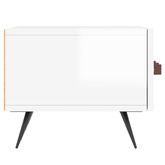 vidaXL Szafka pod TV, wysoki połysk, biała, 150x36x30 cm