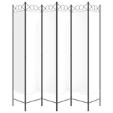 Parawan 6-panelowy, biały, 240x200 cm, tkanina