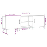 vidaXL Szafka pod TV, biała, 150x30x50 cm, materiał drewnopochodny wariant 7