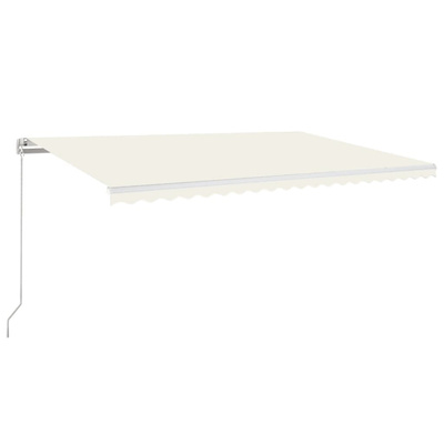 Ręcznie zwijana markiza z LED, 500x350 cm, kremowa