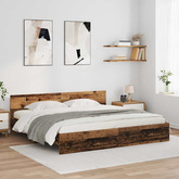 Ramka łóżka Stare drewno 200 x 200 cm Drewno inżynieryjne