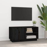Szafka pod TV, czarna, 80x35x40,5 cm, lite drewno sosnowe vidaXL