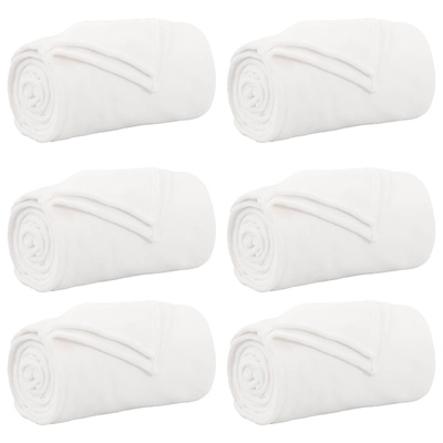 Koce narzutowe 6 pcs Biały 220 x 240 cm Polar