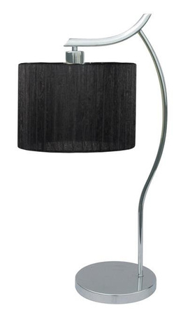 Lampka nocna Draga z abażurem czarnym chromowa klasyczna Candellux