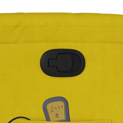 vidaXL Rozkładany fotel masujący, żółty, obity aksamitem