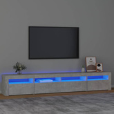 Szafka pod TV z oświetleniem LED, szarość betonu, 240x35x40 cm vidaXL