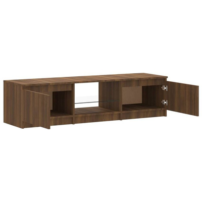 Szafka pod TV, z LED, brązowy dąb, 140 x 40 x 35,5 cm vidaXL
