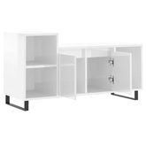 vidaXL Szafka pod TV, wysoki połysk, biała, 100x35x55 cm