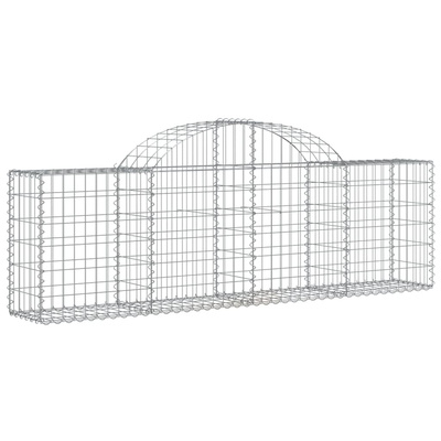 Kosze gabionowe, 7 szt, 200x30x60/80 cm, galwanizowane żelazo