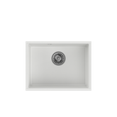 Quadron | ALEC 50 | kuchenny zlewozmywak BIAŁY | wymiary: 53,5 x 40 x 20,5 cm | 1-komorowy podwieszany | podbudowa szafki: od 60 cm