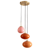 Lampa Wiszącza 3 szkalne Czerwone kule E14 Abruzzo Sfero