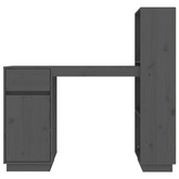 vidaXL Biurko, szare, 110x53x117 cm, lite drewno sosnowe