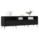 vidaXL Szafka pod TV, czarna, 150x30x44,5 cm, materiał drewnopochodny wariant 4