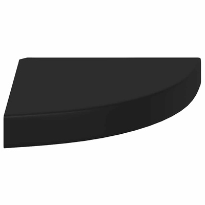 vidaXL Narożne półki ścienne, 2 szt., czarne, 25x25x3,8 cm, MDF