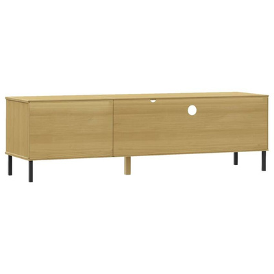 vidaXL Szafka pod TV OSLO, metalowe nóżki, brązowa, sosnowa model standard