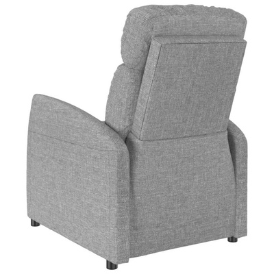 vidaXL Fotel masujący, jasnoszary, obity tkaniną model standard