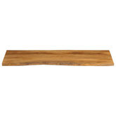 Blat stołu, 140x60x2,5 cm, naturalna krawędź, lite drewno mango