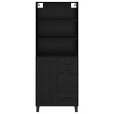 Highboard 2 szt. Czarny Dąb 69,5 x 34 x 180 cm