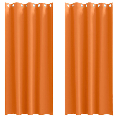 Firany blackout z kółkami 2 pcs Jasnopomarańczowy 245 x 140 cm
