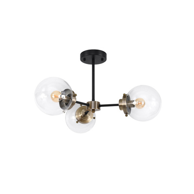 Lampa sufitowa czarna/patynowa 3xE14 Lens 33-01290