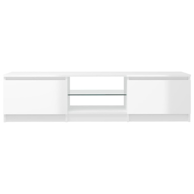 vidaXL Szafka pod TV z LED, biała, wysoki połysk, 140x40x35,5 cm