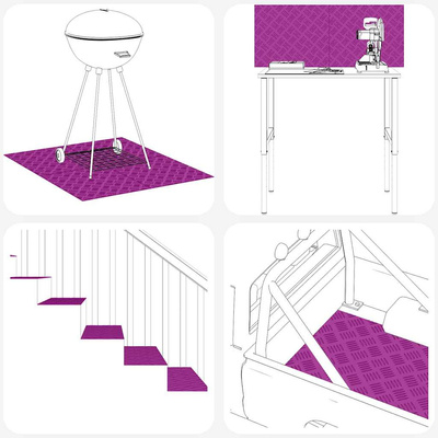Stopień Prostokątny 2 pcs Srebrny 75 x 25 cm Aluminium