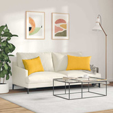 Poduszki na sofę 2 pcs Jasnożółty 60 x 40 cm Tkanina sztruksowa