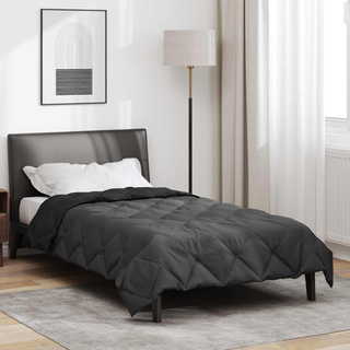 Kołdra na cały rok Czarny i antracyt 135 x 220 cm Mikrofibra