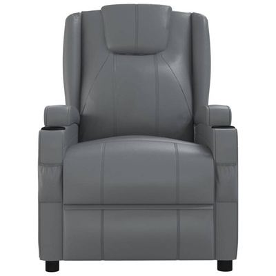 vidaXL Fotel masujący, antracytowy, tapicerowany sztuczną skórą model standard