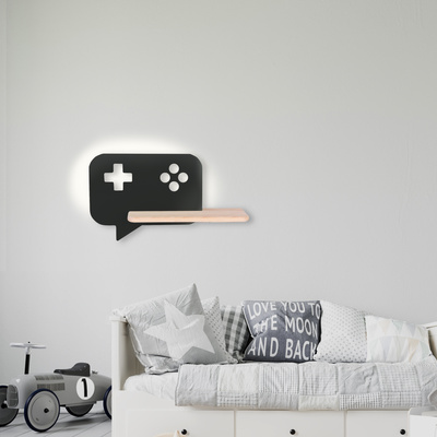 Lampa kinkiet półeczka 5W LED Console Kids czarny z przewodem Candellux 21-19684