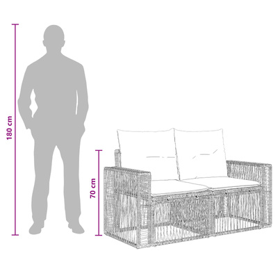 Zestaw Sof na Ogród 10 szt. Czarny i kremowo-biały polirattan