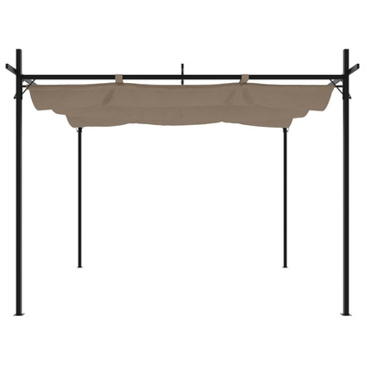 Pergola ze zwijanym dachem, taupe, 295x292x230 cm