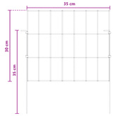 Ogrodzenie z palikami 12 szt. 35 x 30 cm Stal ocynkowana