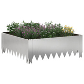 Krawężnik do trawnika 4 szt. 60 x 60 x 20 cm Stal srebrny