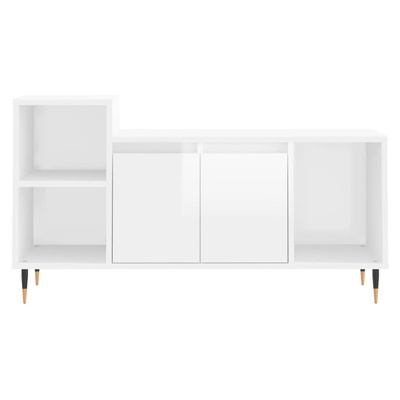 vidaXL Szafka pod TV, wysoki połysk, biała, 100x35x55 cm
