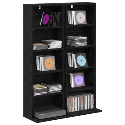 Kabinet na płyty CD 2 szt. Czarny dąb 33 x 23,5 x 97,5 cm