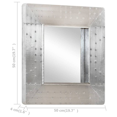 vidaXL Lustro ścienne w stylu Aviator, 50x50 cm, metalowe